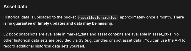 The Hyperliquid Foundation's historical data bucket